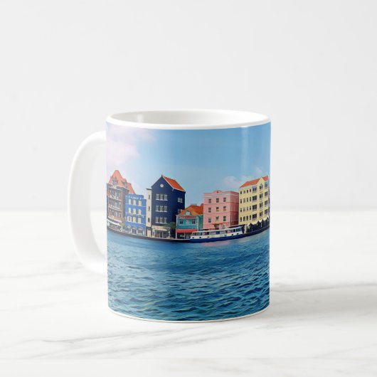 Handelskade Waterfront Willemstad, Curacao Stad Koffiemok (Voorkant links)