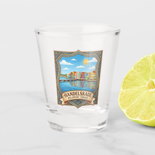 Handelskade, Willemstad, Curaçao Curaçao Shot Glas (Voorkant)