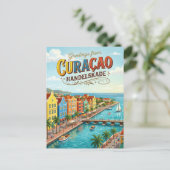 Handelskade, Willemstad Waterfront Curaçao Briefkaart (Staand voorkant)