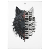 Handelsleven | Witte wolf vooraan | Zwarte wolf Klembord (Achterkant)