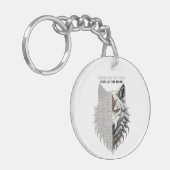 Handelsleven | Witte wolf vooraan | Zwarte wolf Sleutelhanger (Voorkant Links)