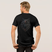 Handelsleven | Witte wolf vooraan | Zwarte wolf Tri-Blend Shirt (Achterkant volledig)
