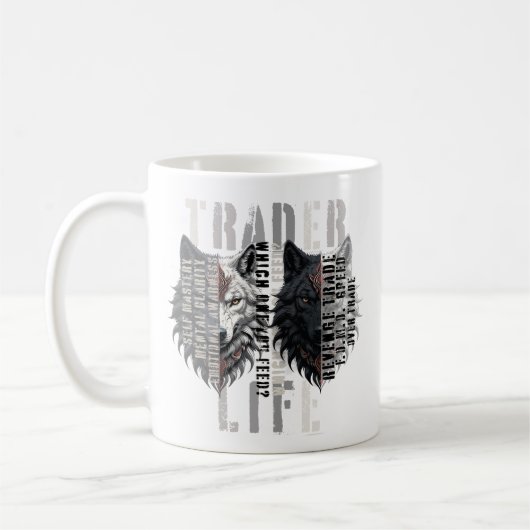 Handelsleven | Wolf | Beide kanten Koffiemok (Links)