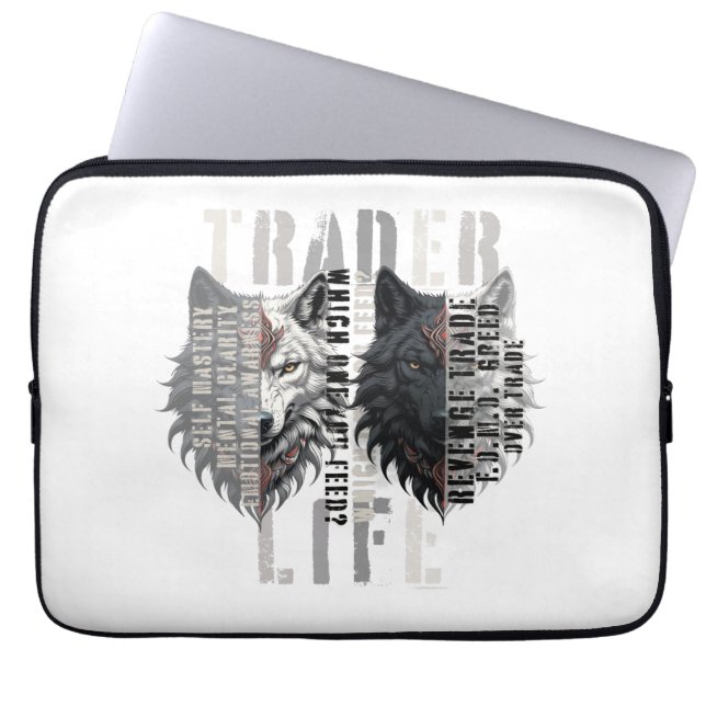 Handelsleven | Wolf | Beide kanten Laptop Sleeve (Voorkant)