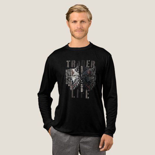 Handelsleven | Wolf | Beide kanten Tri-Blend Shirt (Voorkant)