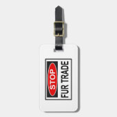 Handelsmerk stoppen rood bagagelabel (Voorkant verticaal)