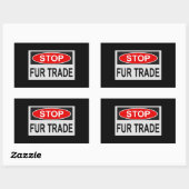 Handelsmerk stoppen rood rechthoekige sticker (Vel)