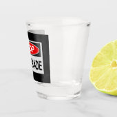 Handelsmerk stoppen rood shot glas (Rechts)