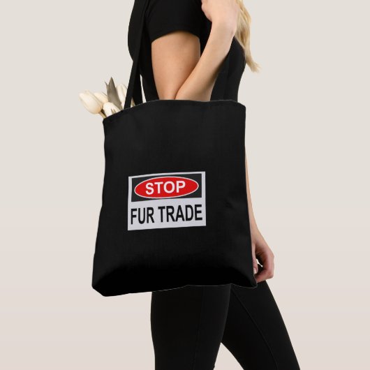 Handelsmerk stoppen rood tote bag (Dichtbij)