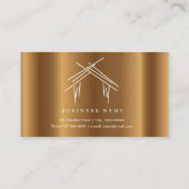 Handelsmerken met woning in gouden visitekaartje (Achterkant)