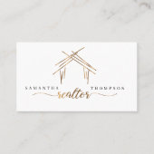 Handelsmerken met woning in gouden visitekaartje (Voorkant)