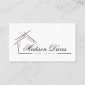 Handelsmerken met woning in roos goud visitekaartje (Voorkant)