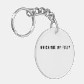 handelsmodel | zwarte wolf | tweezijdig sleutelhanger (Voorkant Links)