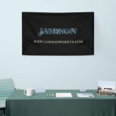 Handelsnaam Blauw en zwart Chic Artsy Spandoek (Beurs)