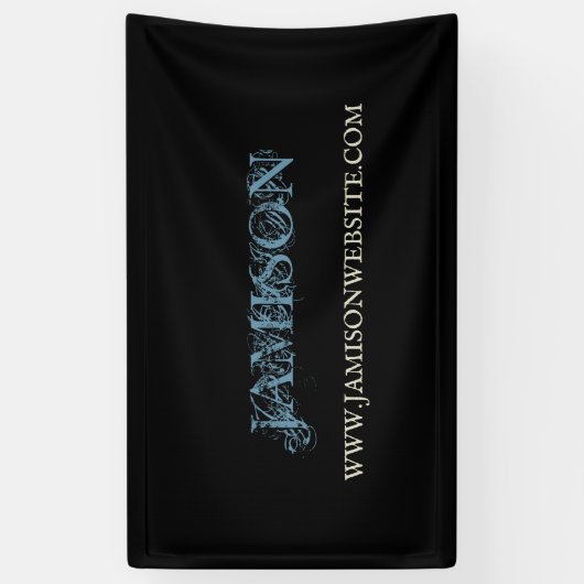 Handelsnaam Blauw en zwart Chic Artsy Spandoek (Verticaal)