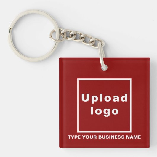 Handelsnaam en Logo Rood Square Acryl Sleutelhanger (Voorkant)