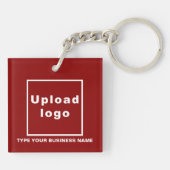 Handelsnaam en Logo Rood Square Acryl Sleutelhanger (Achterkant)