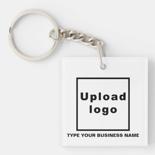Handelsnaam en Logo White Square Acryl Sleutelhanger (Voorkant)