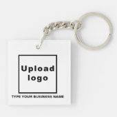 Handelsnaam en Logo White Square Acryl Sleutelhanger (Achterkant)