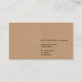 Handelsnaam Faux Kraft in reliëf Visitekaartje (Achterkant)