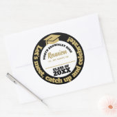 Handelsnaam goud en zwarte reünie ronde sticker (Envelop)