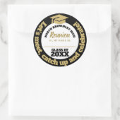 Handelsnaam goud en zwarte reünie ronde sticker (Tas)
