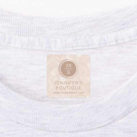 Handelsnaam Kledinggrootte Labels Marmer (Aangebracht)