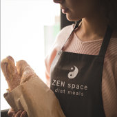 Handelsnaam logo merk op maat zwart platform schort