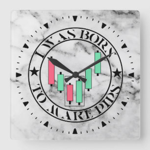 Handelsontwerp Bullish patroon Marmer Vierkante Klok