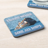 Handelsoorlogen doen alle schepen zinken bier onderzetter (Linkerzijde)