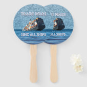 Handelsoorlogen doen alle schepen zinken handwaaier (Voorkant en achterkant)