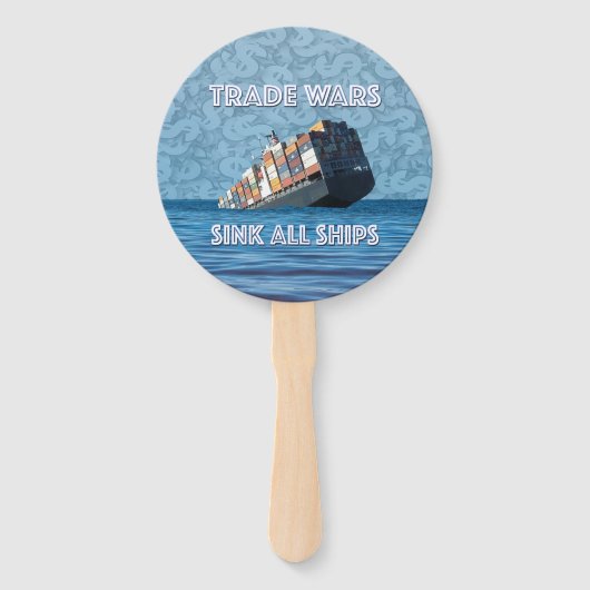 Handelsoorlogen doen alle schepen zinken handwaaier (Voorkant)