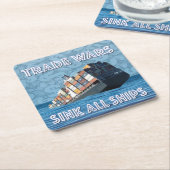 Handelsoorlogen doen alle schepen zinken kartonnen onderzetters (Schuin)