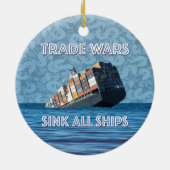 Handelsoorlogen doen alle schepen zinken keramisch ornament (Achterkant)