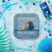 Handelsoorlogen doen alle schepen zinken papieren bordje (Feest)