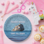 Handelsoorlogen doen alle schepen zinken papieren bordje (Feest)