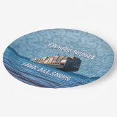 Handelsoorlogen doen alle schepen zinken papieren bordje (Gekanteld)