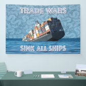 Handelsoorlogen doen alle schepen zinken spandoek (Beurs)