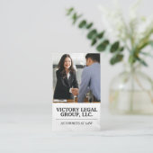 handelsovereenkomst | Glimlachende vrouw Visitekaartje (Staand voorkant)