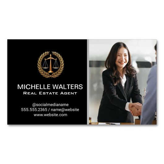 handelsovereenkomst | handdruk magnetisch visitekaartje (Voorkant)