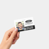 Handelspersoneel Foto ID QR Code Black White Badge (Handheld)