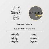 HANDELSTIJDEN VOOR KLEINE BEDRIJVEN LOGO RAAMSTICKER (Vel)