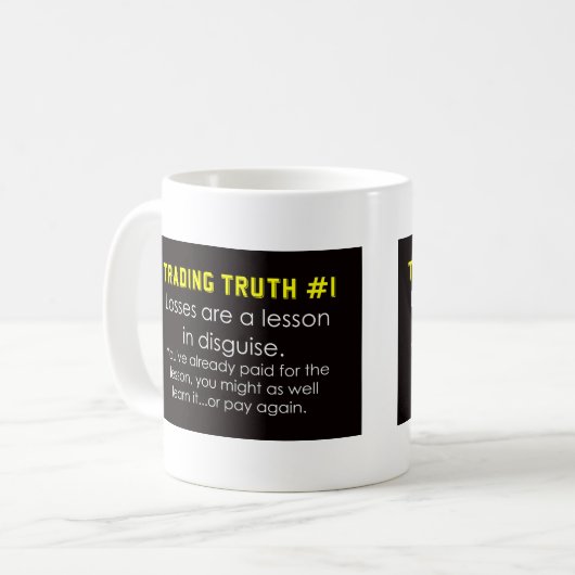 Handelswaarheden en advies over verliezen koffiemok (Voorkant links)