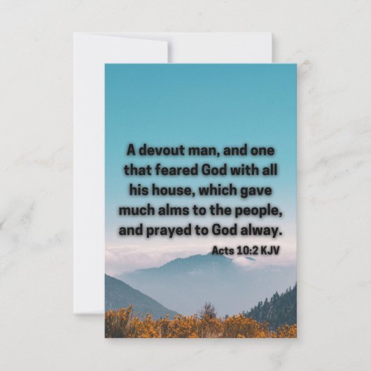 Handelt 10:2 KJV Bijbelbaar Wenskaart met scripts  Kaart (Voorkant)