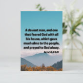 Handelt 10:2 KJV Bijbelbaar Wenskaart met scripts  Kaart (Staand voorkant)