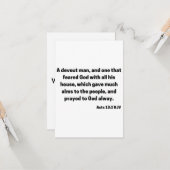 Handelt 10:2 KJV BijbelscriptWenskaart Kaart (Voorkant / Achterkant in situ)