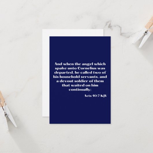 Handelt 10:7 KJV BijbelscriptWenskaart Kaart (Voorkant / Achterkant in situ)