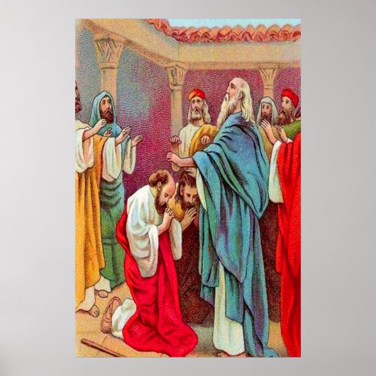 Handelt 13:1-3 Barnabas en Saul Verzonden uit post Poster (Voorkant)