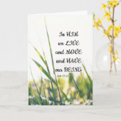 Handelt 17:28 in Hem wij leven en verplaatsen Bijb Kaart (Gele Bloem)