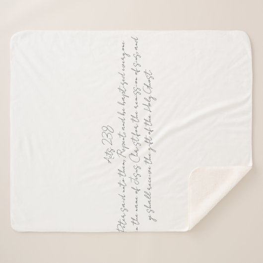 Handelt 2:38 Blanket Jesus Name Pentecostal Sherpa Deken (Voorkant (horizontaal))